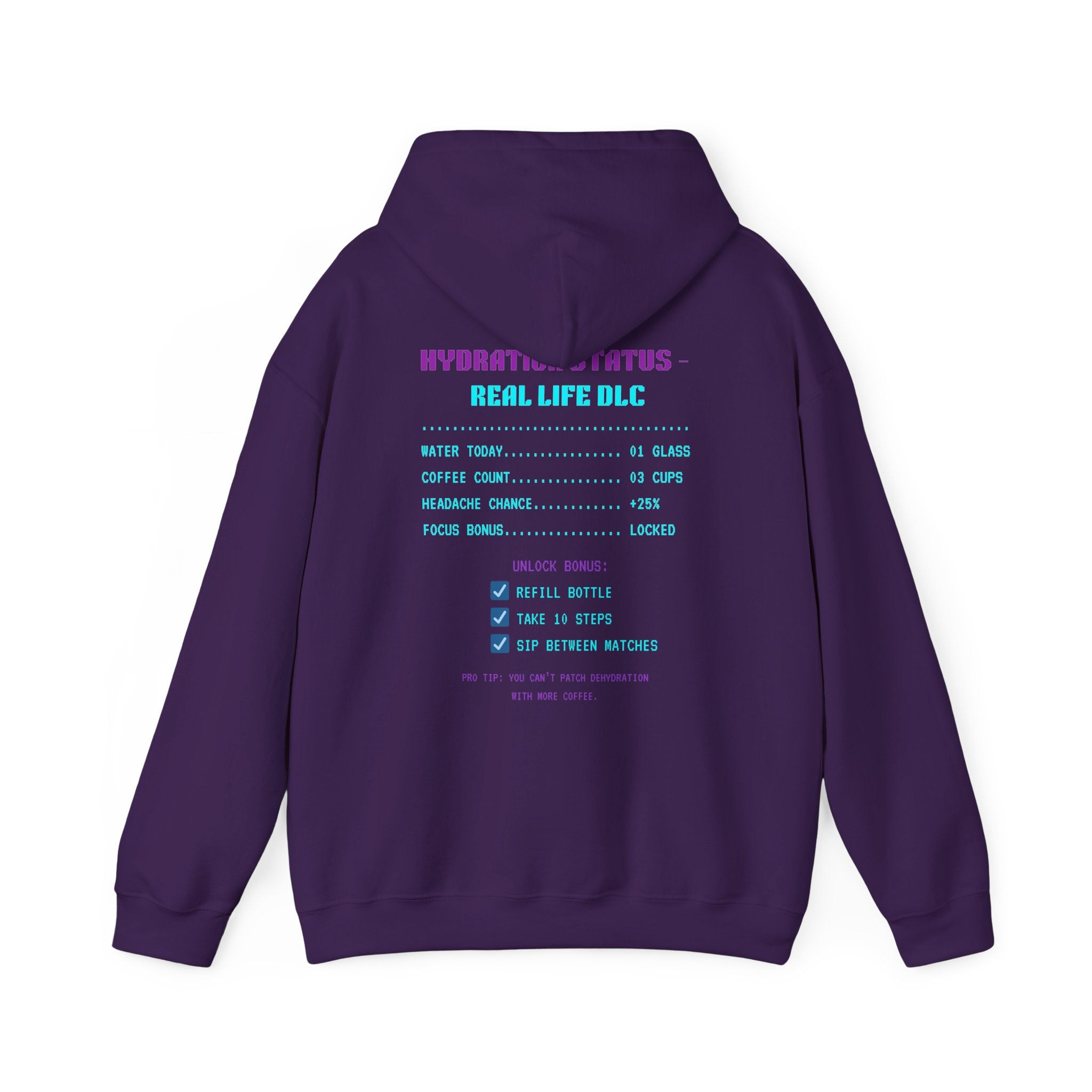 💧 HUMAN.EXE NEEDS WATER Hoodie • Hydration Quest Gamer Hoodie • Cozy Retro Gamer Sweatshirt • Funny 80s 90s Gaming Gift