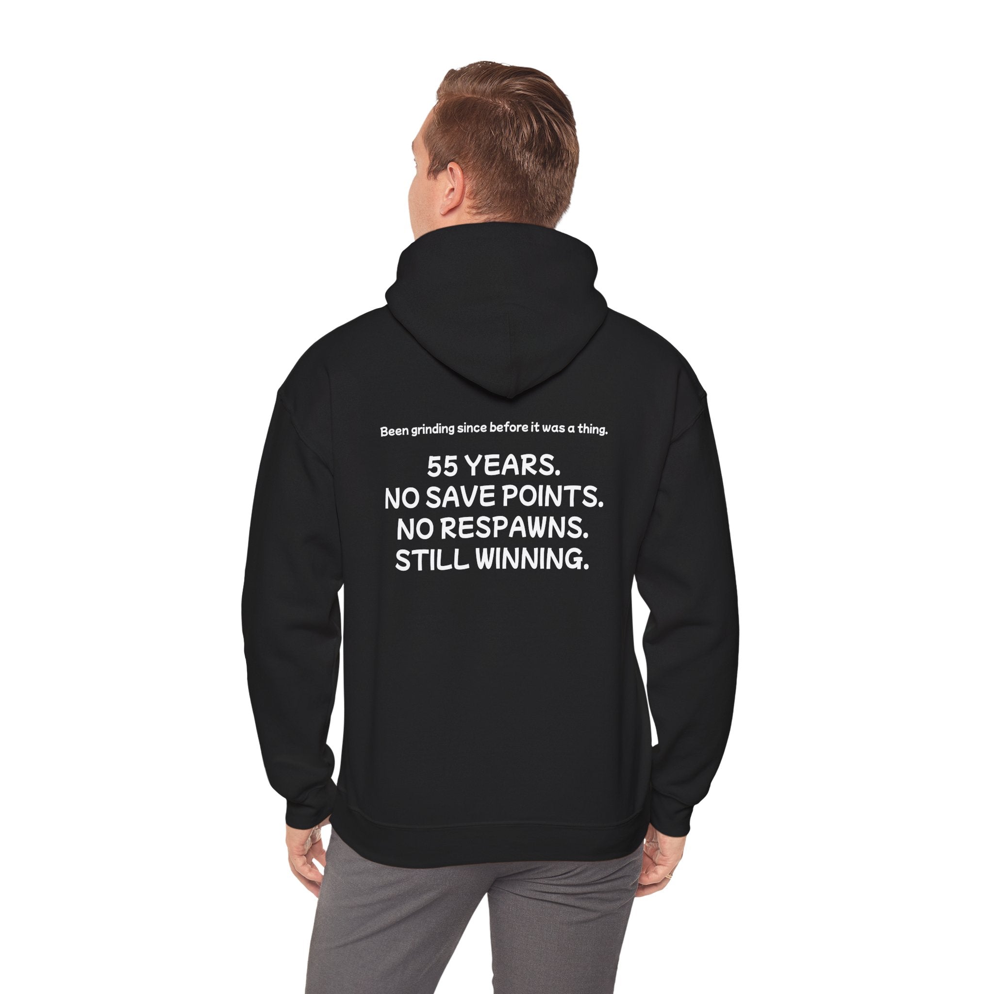 🔥 Level 55 Legend Hoodie • Retro Gamer 55th Birthday Gift • Front + Back Design • Arcade Achievement Hoodie