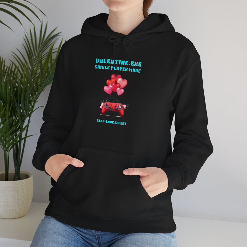 Valentine Exe Single Player Mode Hoodie | Funny Anti Valentines Day Gift | Self Love | Introvert Valentine Sweatshirt | Gift for Singles