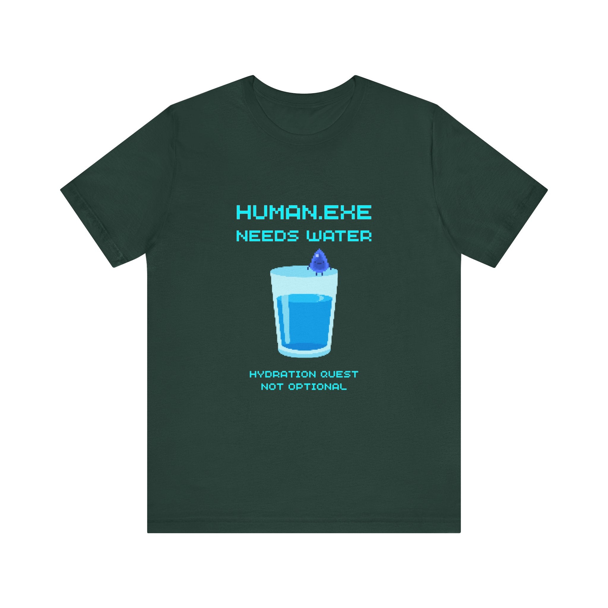 💧 HUMAN.EXE NEEDS WATER Shirt • Hydration Quest Gamer Tee • Retro 80s 90s Video Game T-Shirt • Funny Introvert Gift for Gamers