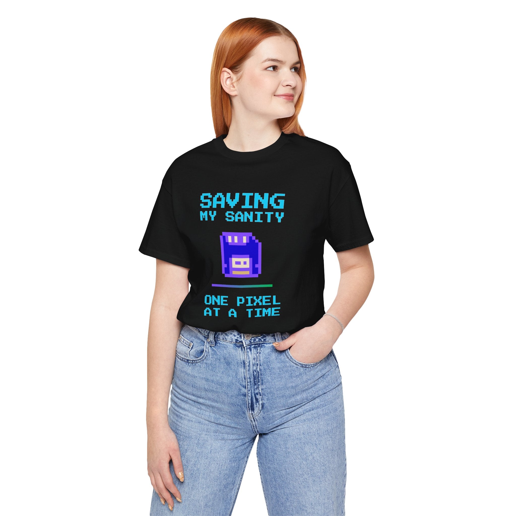 🔥 Saving My Sanity Shirt | Front + Back Design | Gamer Mental Health Tee | Retro Floppy Disk Gaming Humor