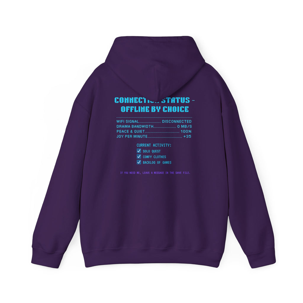 📴 OFFLINE IS MY SAFE MODE Hoodie • Connection Status Offline by Choice Gamer Hoodie • Retro Introvert Sweatshirt • Cozy Solo Quest Gift