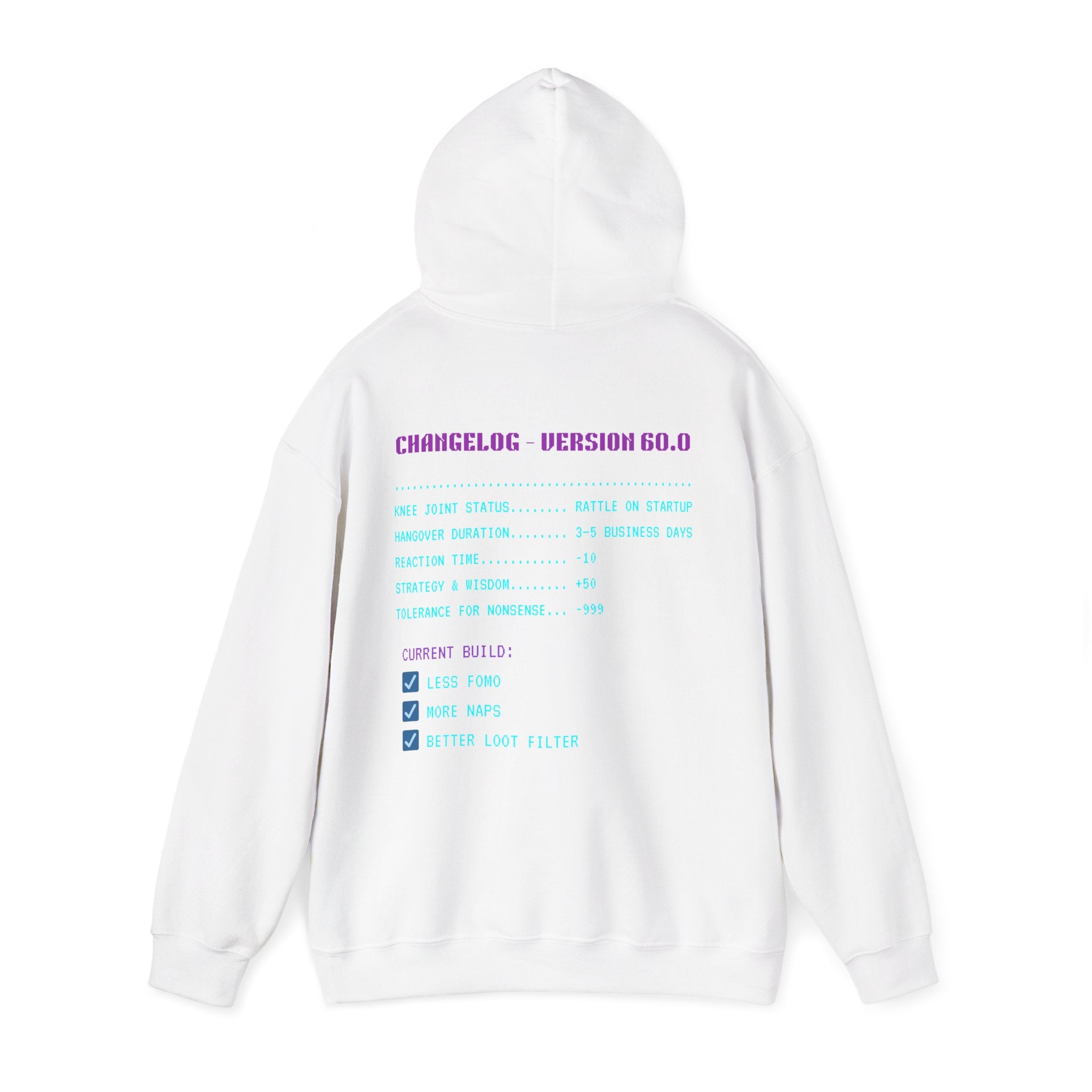 🎮 HUMAN.EXE Patch Notes v 60.0 Hoodie • Funny 60th Birthday Gamer Hoodie • Retro Changelog Sweatshirt • Cozy Level 60 Upgrade Gift