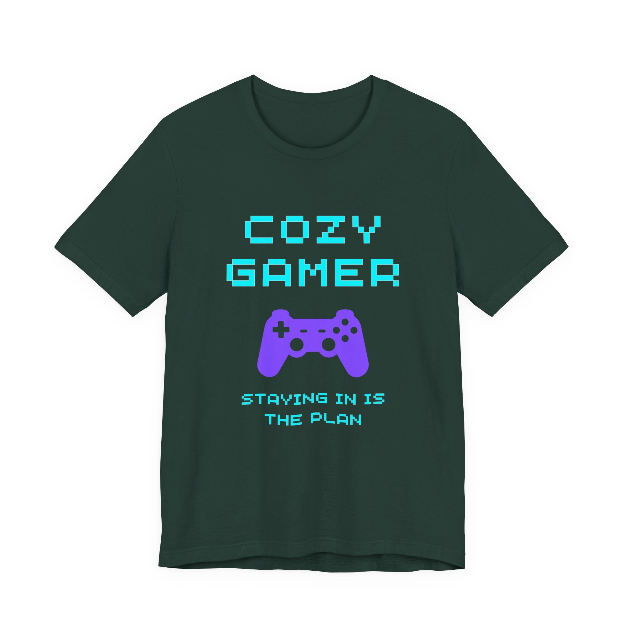 Cozy Gamer Shirt – Staying In Is the Plan Retro Controller Tee (Front & Back Print)