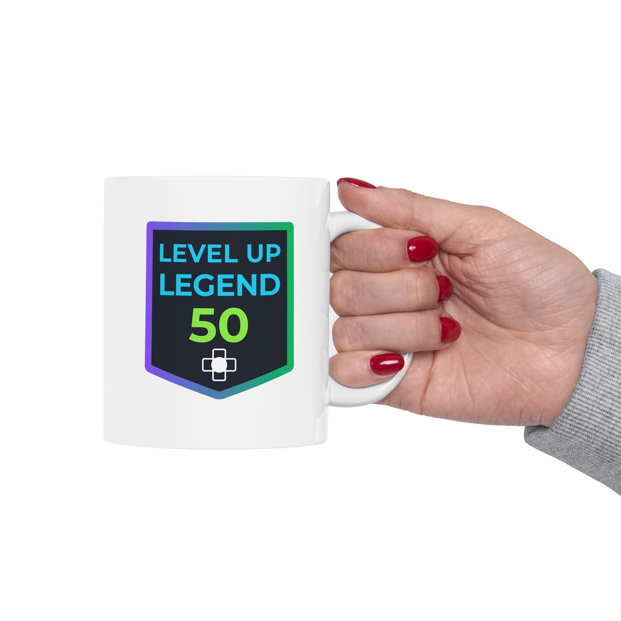 ☕ Level Up Legend 50 Mug | Ultimate Milestone Trophy | Retro Gamer Gift | High-Durability Ceramic
