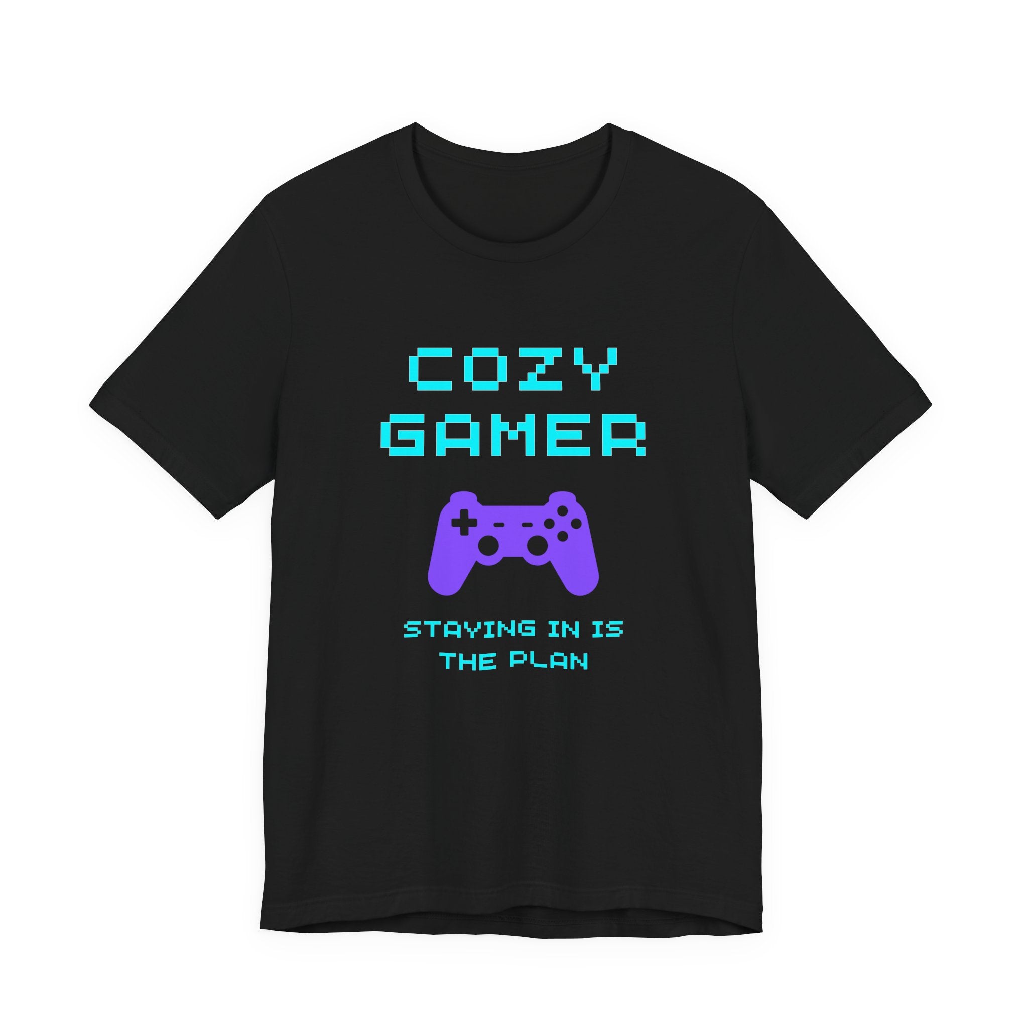 Cozy Gamer Shirt – Staying In Is the Plan Retro Controller Tee (Front & Back Print)