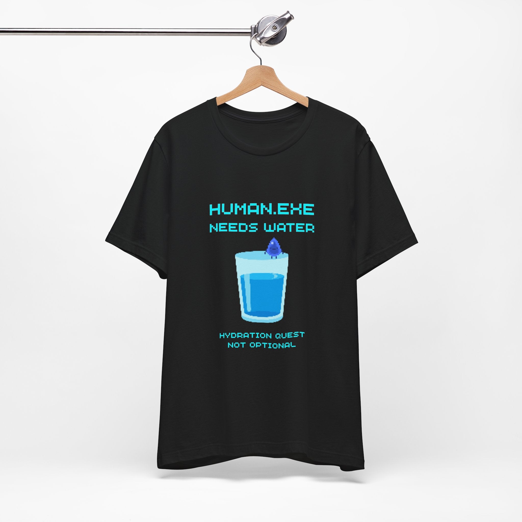 💧 HUMAN.EXE NEEDS WATER Shirt • Hydration Quest Gamer Tee • Retro 80s 90s Video Game T-Shirt • Funny Introvert Gift for Gamers