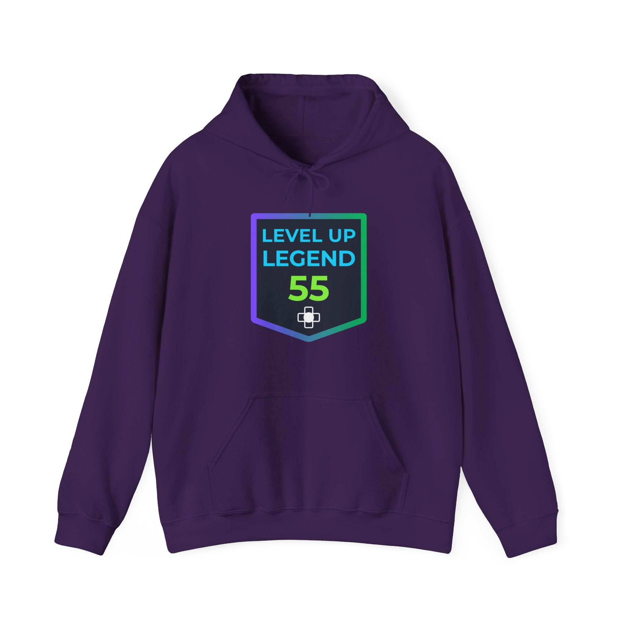 🔥 Level 55 Legend Hoodie • Retro Gamer 55th Birthday Gift • Front + Back Design • Arcade Achievement Hoodie