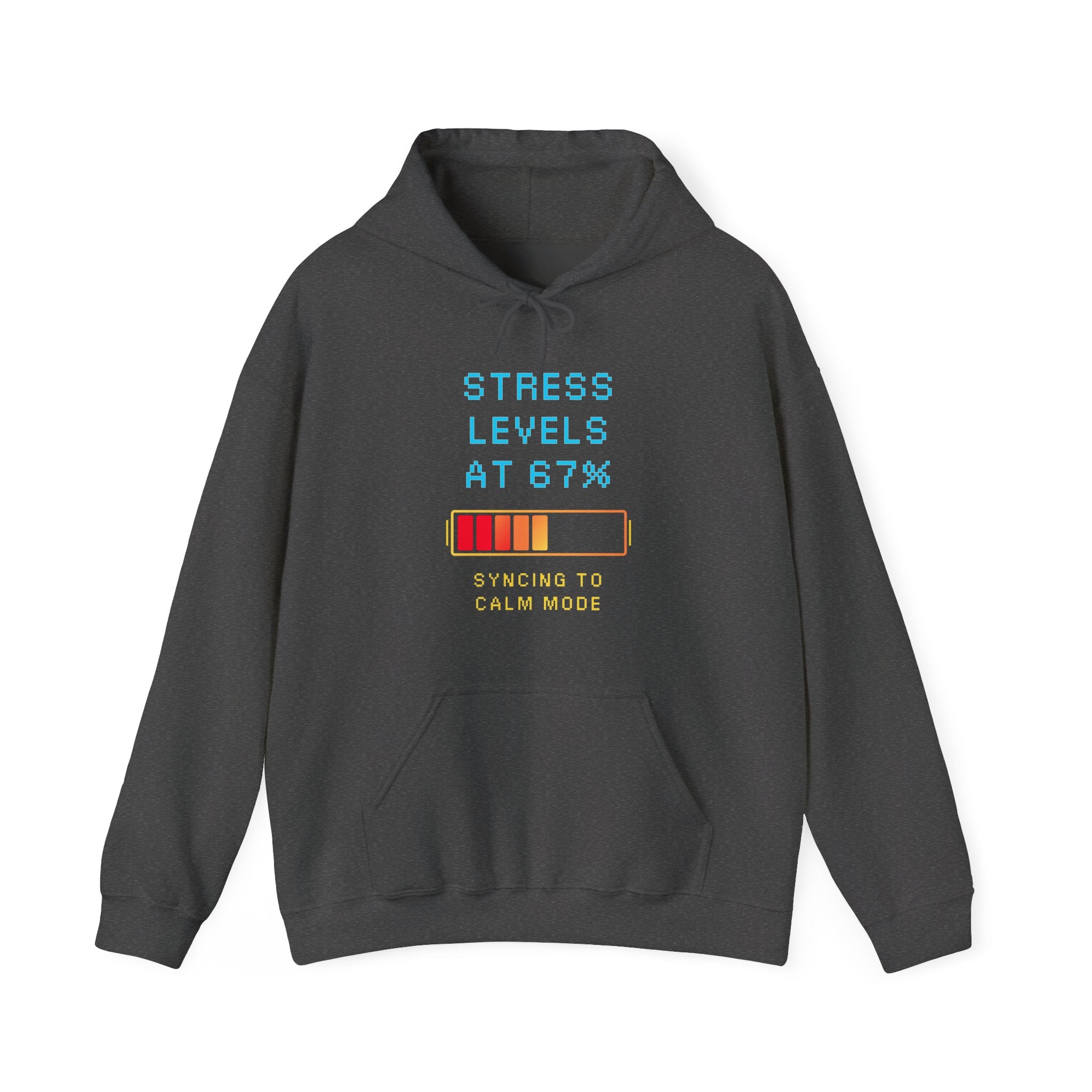 🧠 STRESS LEVELS AT 67% Hoodie • Syncing to Calm Mode Gamer Hoodie • Retro Pixel Mental Health Sweatshirt • Cozy 80s 90s Gamer Gift