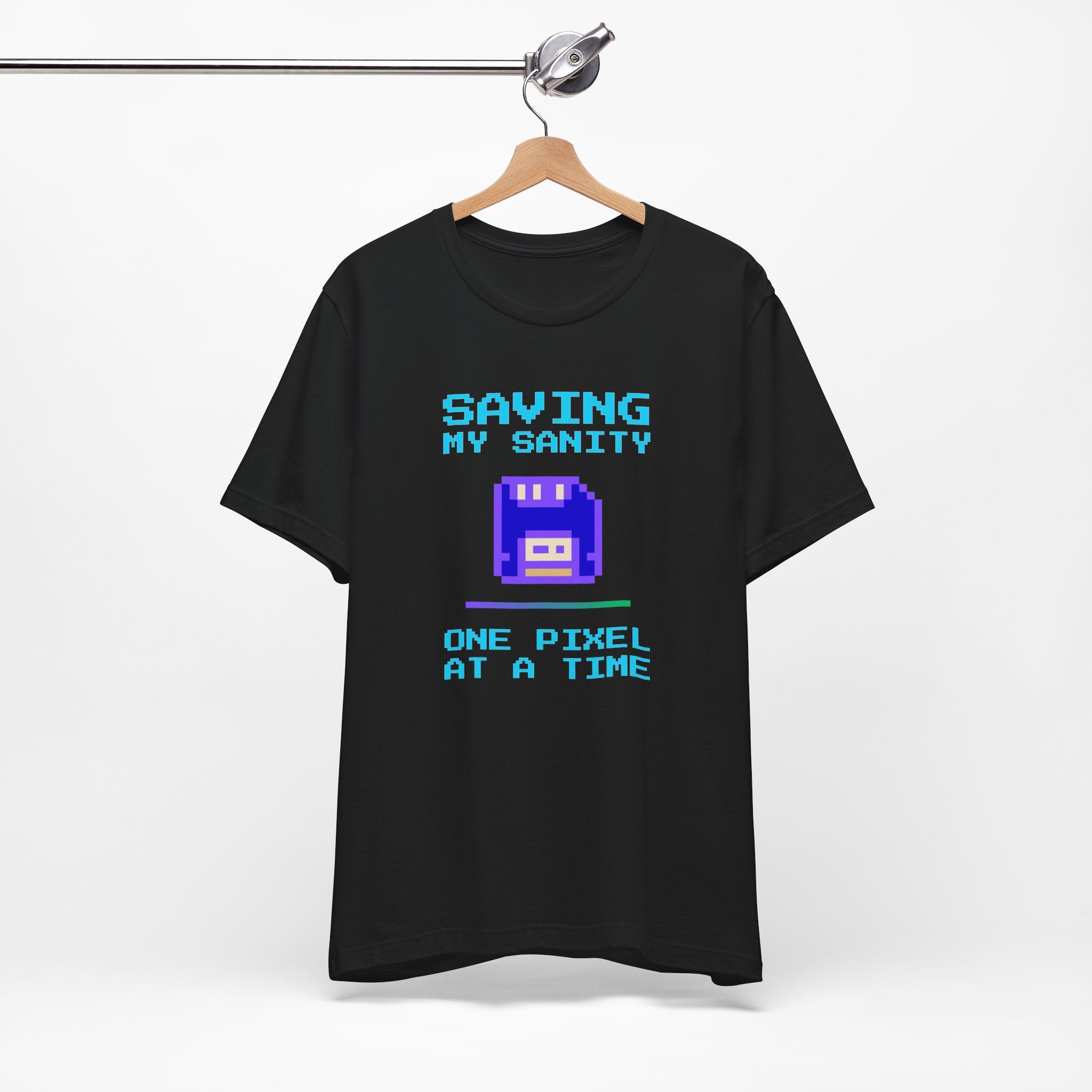 🔥 Saving My Sanity Shirt | Front + Back Design | Gamer Mental Health Tee | Retro Floppy Disk Gaming Humor
