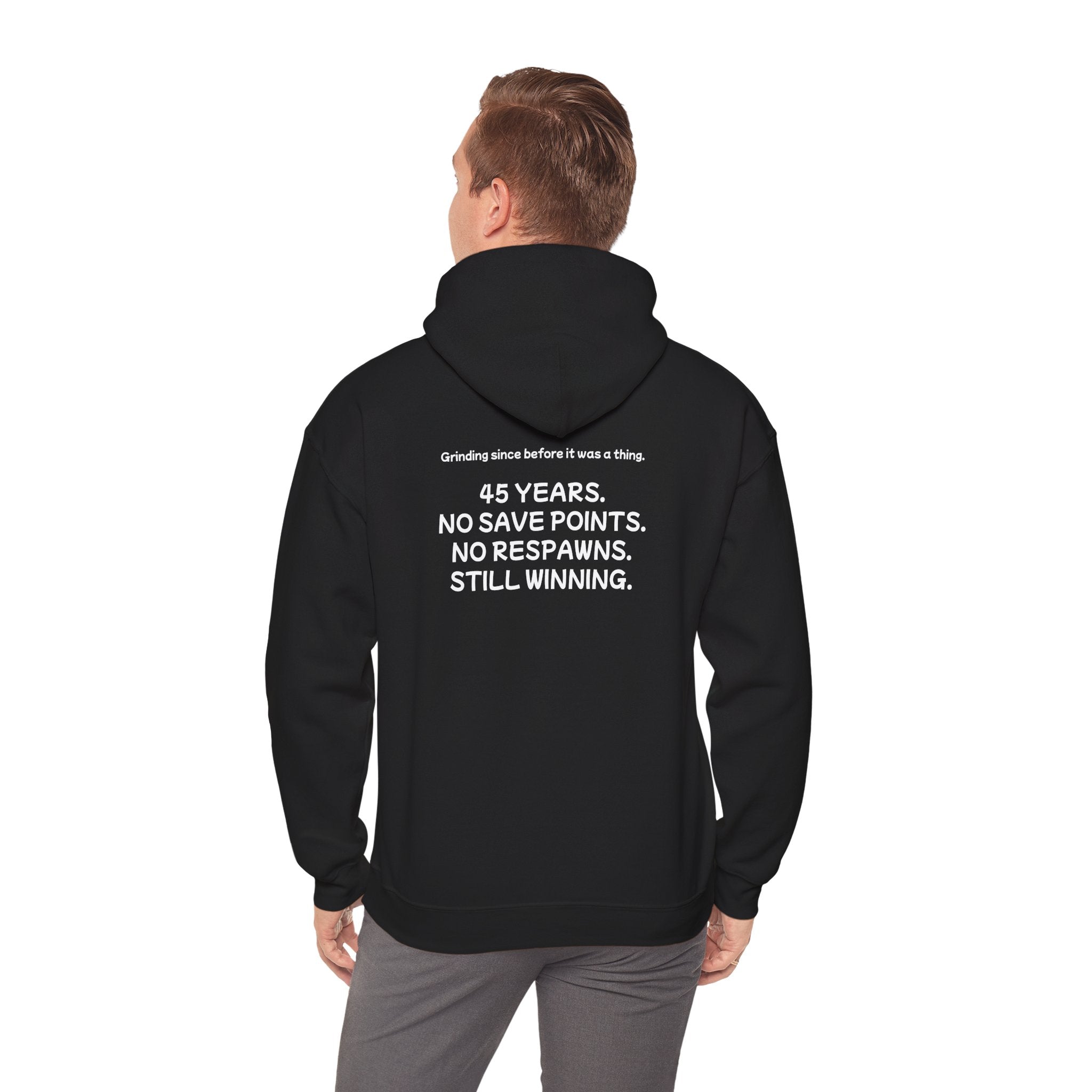 🔥 Level 45 Legend Hoodie • Retro Gamer 45th Birthday Gift • Front + Back Design • Arcade Achievement Hoodie