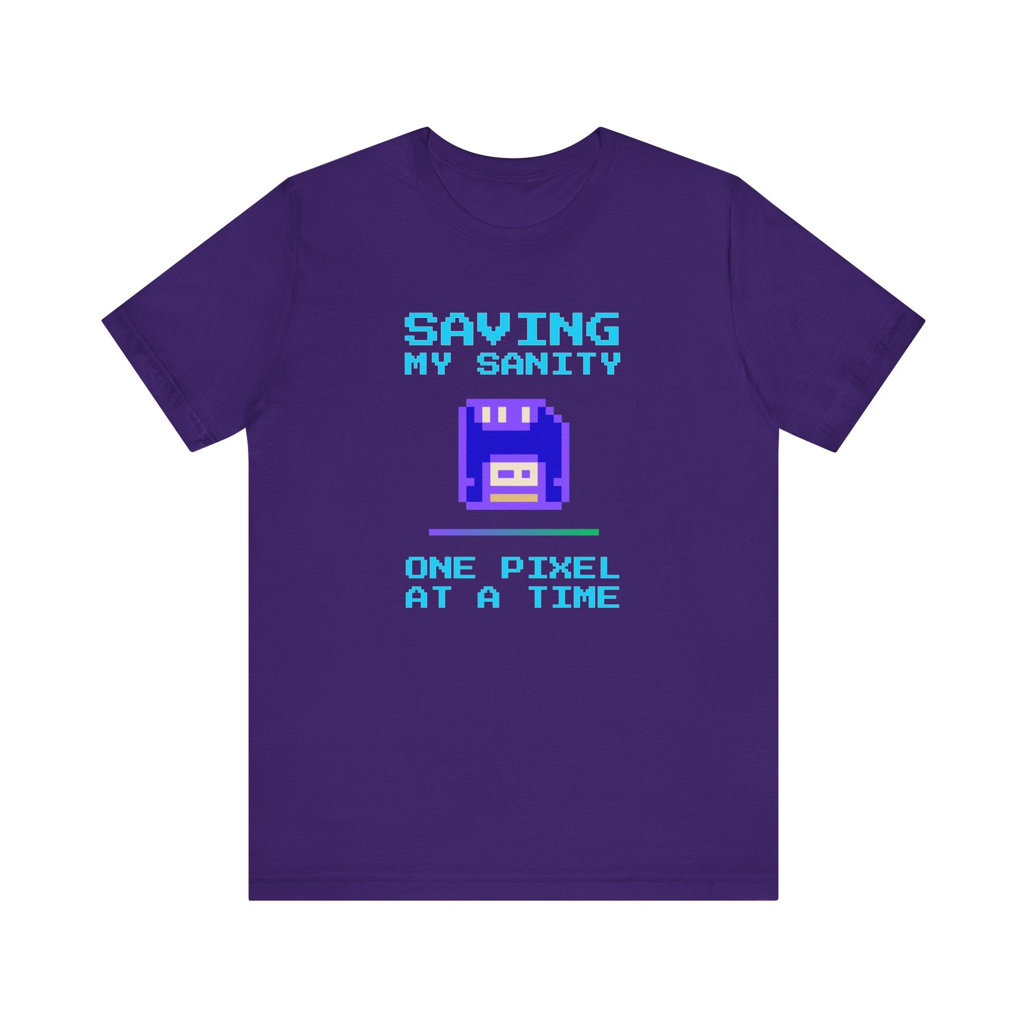 🔥 Saving My Sanity Shirt | Front + Back Design | Gamer Mental Health Tee | Retro Floppy Disk Gaming Humor