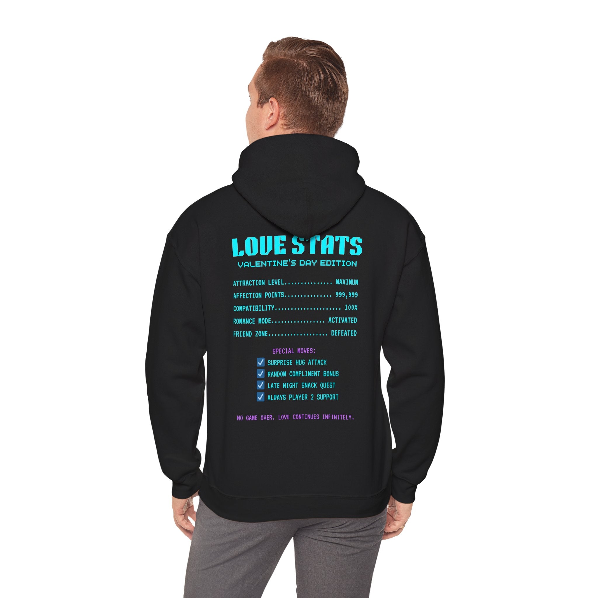 Valentine Exe Love Level Infinite Hoodie | Funny Gamer Valentines Day Gift | Unique Gift for Him Her | Retro Gaming Sweatshirt | Romance Gift