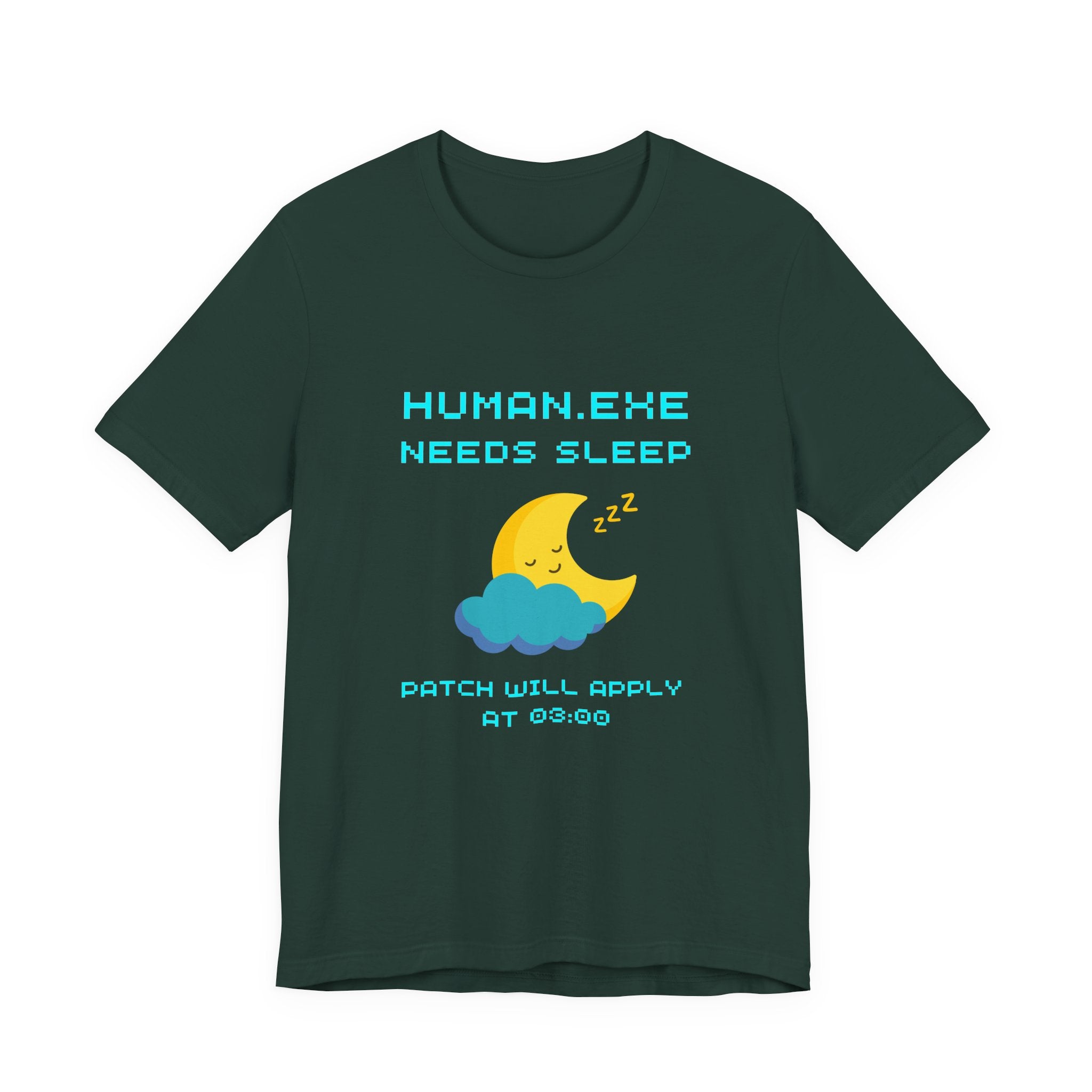 HUMAN.EXE Needs Sleep Shirt – Patch Will Apply at 03:00 Gamer Tee (Front & Back Print)