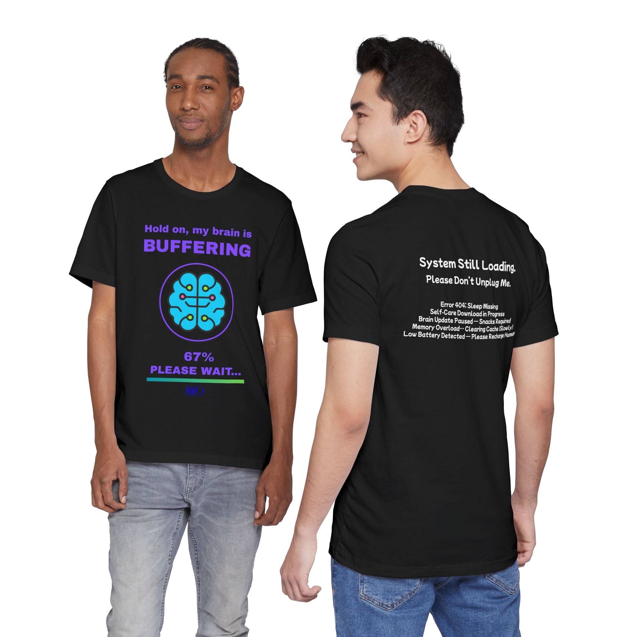🔥 Brain Buffering Shirt • Funny Loading Bar Tee • Gamer Humor T-Shirt • Hold On My Brain Is Buffering • Mental Health Gamer Gift