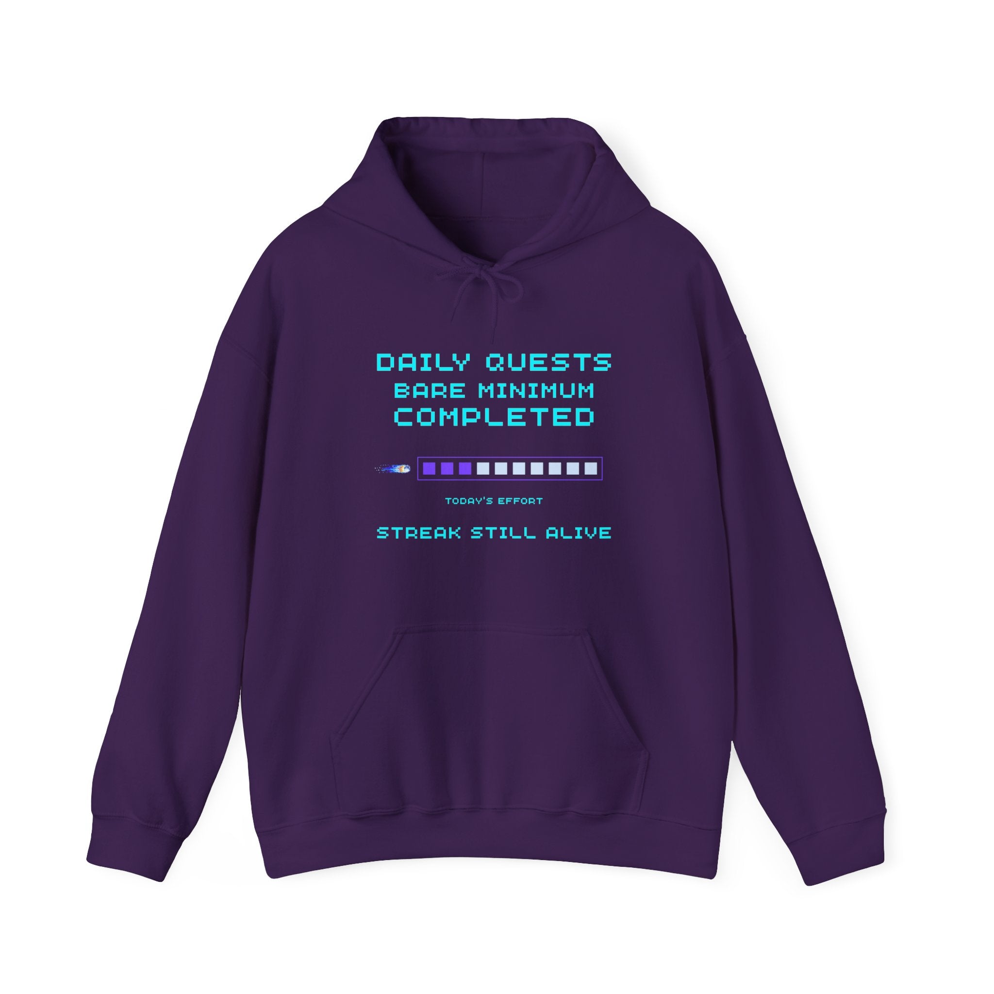 Daily Quests: Bare Minimum Completed Hoodie – Streak Still Alive (Front & Back Print)