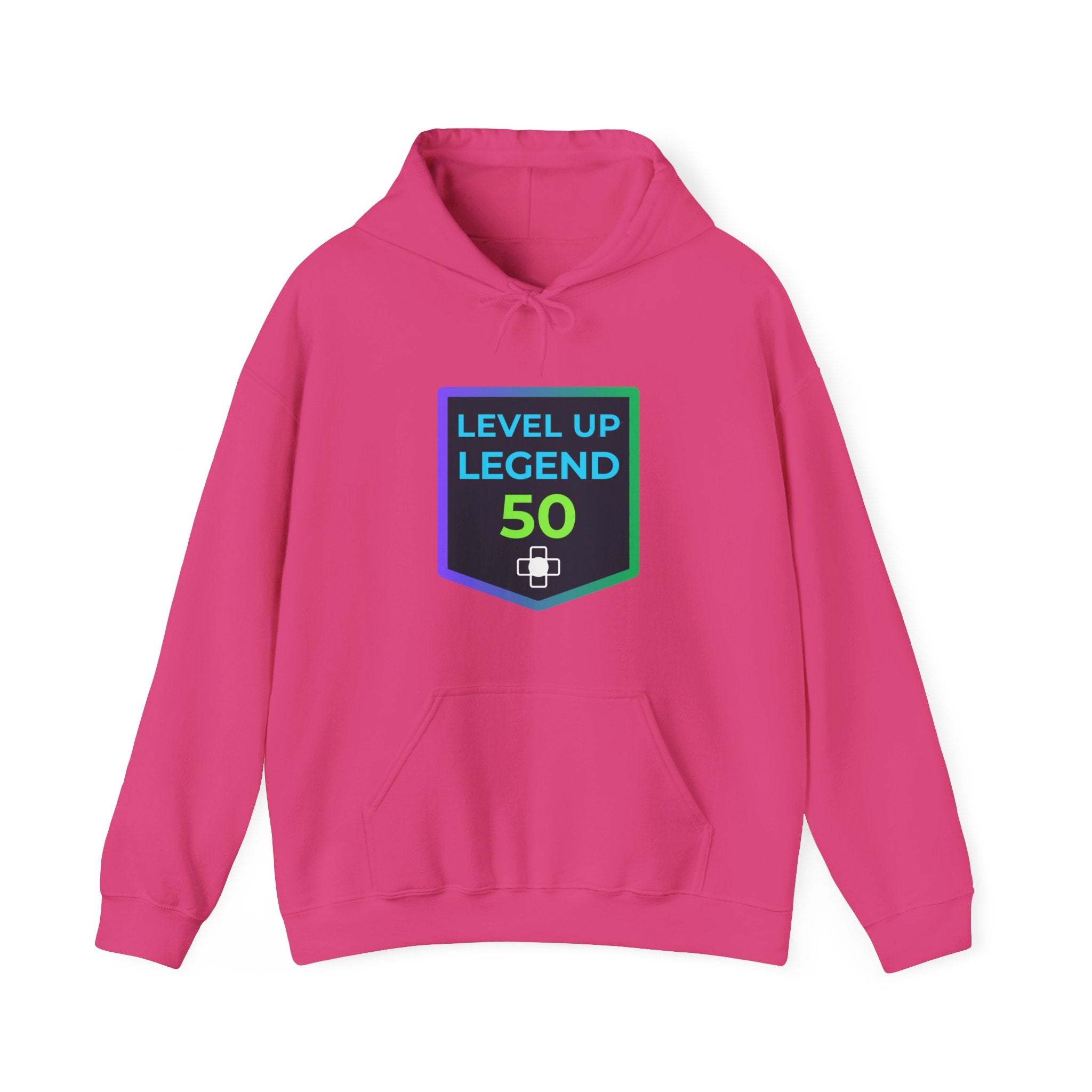 🔥 Level 50 Legend Hoodie • Retro Gamer 50th Birthday Gift • Front + Back Design • Arcade Achievement Hoodie