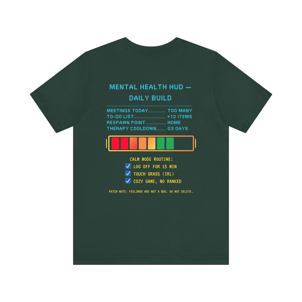 🧠 STRESS LEVELS AT 67% Shirt • Syncing to Calm Mode Gamer Tee • Mental Health HUD Pixel T-Shirt • Retro 80s 90s Gamer Gift for Adults