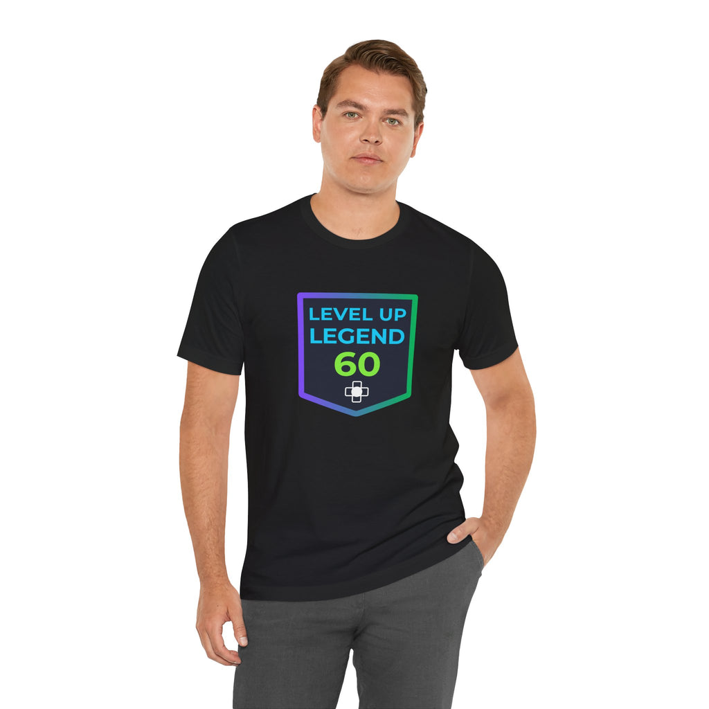 🔥 Level 60 Legend Shirt • Retro Gamer 60th Birthday Gift • Front + Back Design • Achievement Badge Tee • Milestone Gaming Shirt