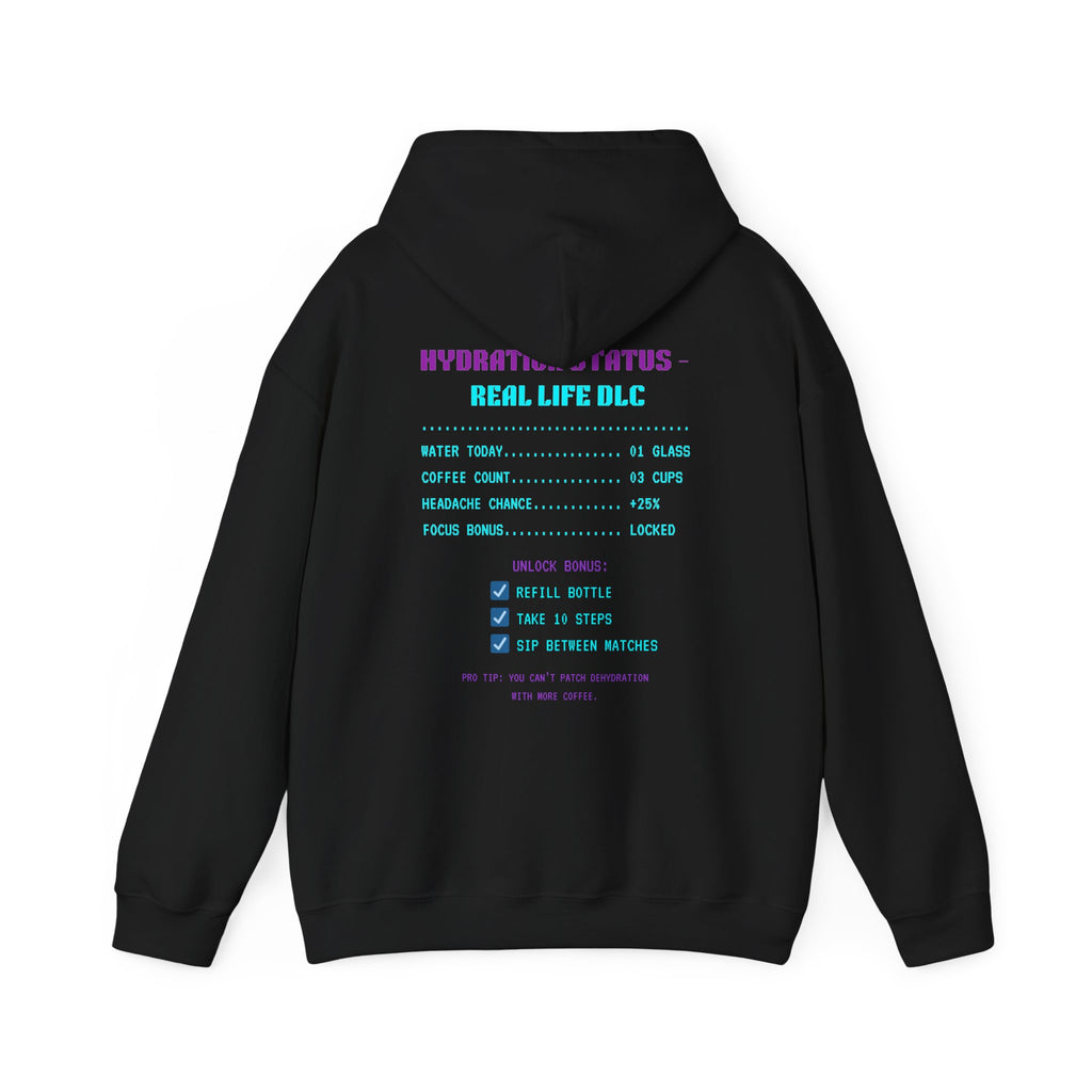 💧 HUMAN.EXE NEEDS WATER Hoodie • Hydration Quest Gamer Hoodie • Cozy Retro Gamer Sweatshirt • Funny 80s 90s Gaming Gift