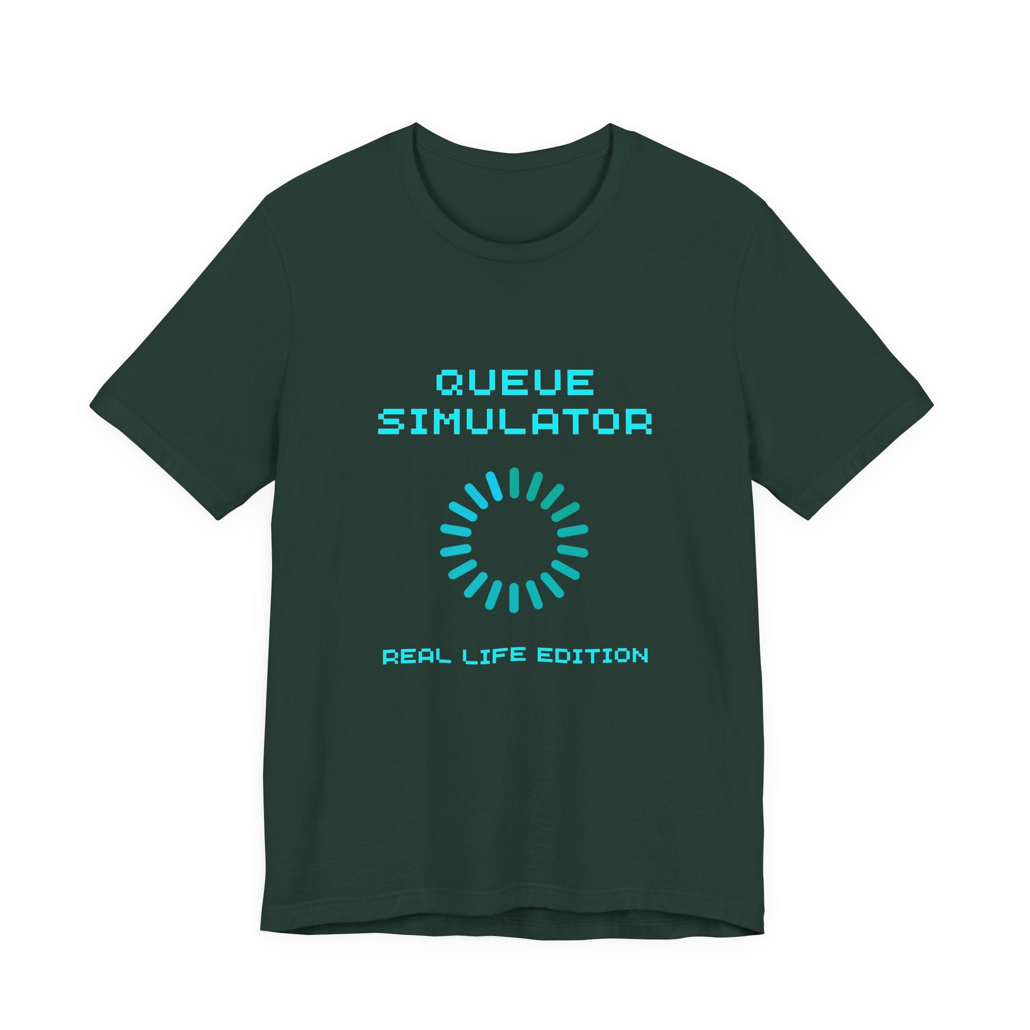 Queue Simulator – Real Life Edition Shirt (Front & Back Print) Waiting Time Estimated Gamer Tee