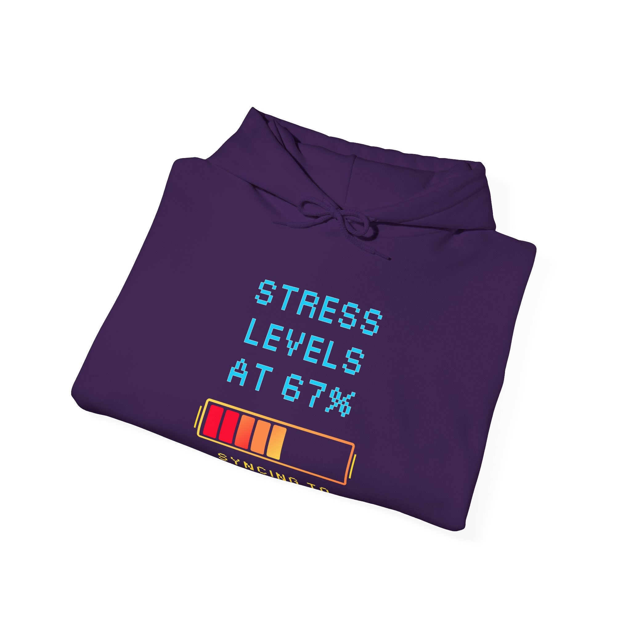 🧠 STRESS LEVELS AT 67% Hoodie • Syncing to Calm Mode Gamer Hoodie • Retro Pixel Mental Health Sweatshirt • Cozy 80s 90s Gamer Gift