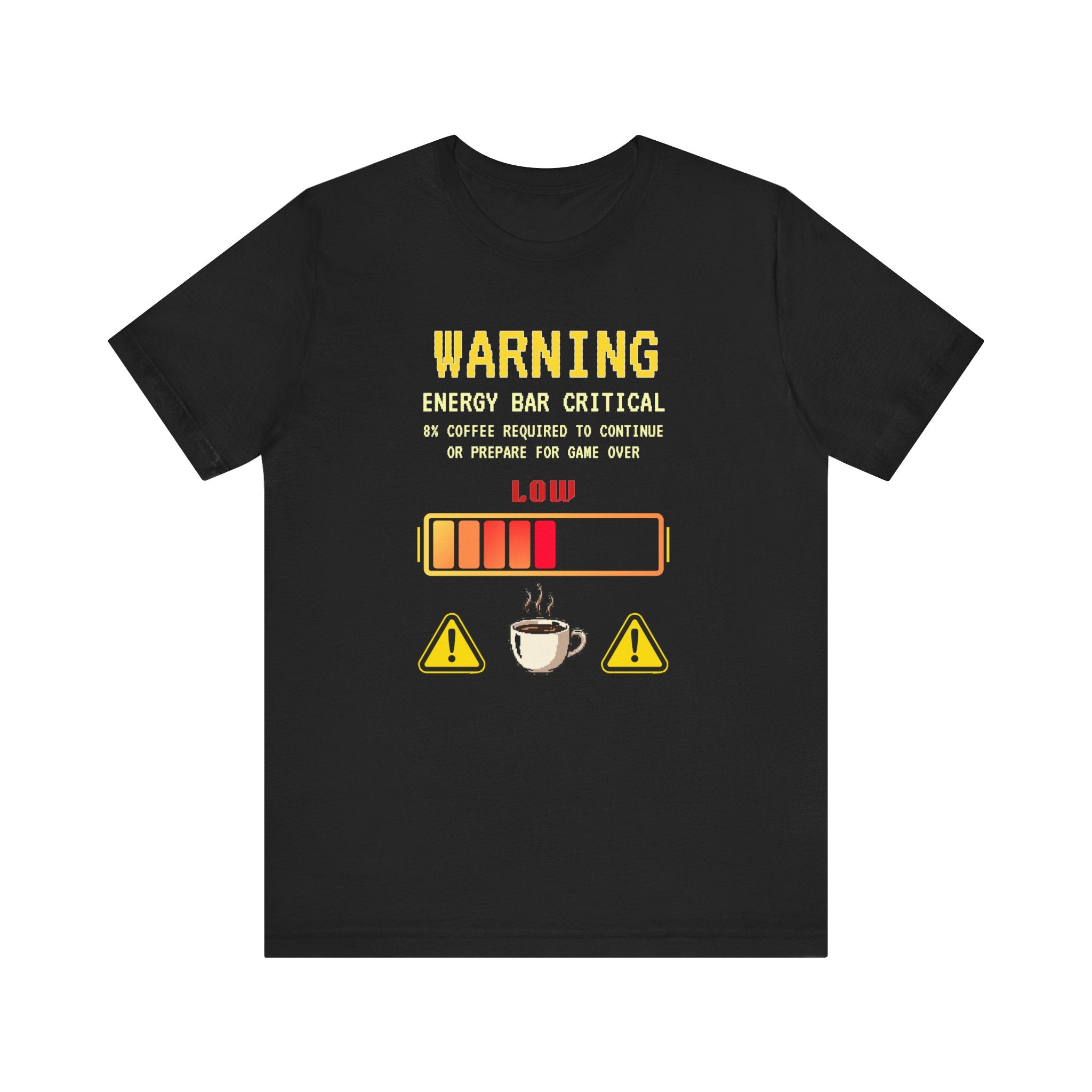🔥 Low Energy Gamer Shirt • Caffeine Required to Respawn • Funny Coffee Addict Tee • System Critical T-Shirt • Gamer & Coffee Lover Gift