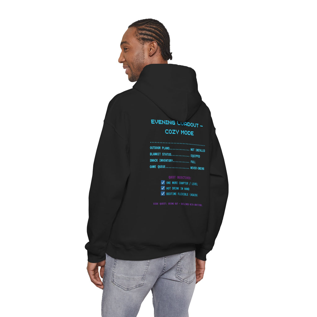 Cozy Gamer Hoodie – Staying In Is the Plan Retro Gamer Sweatshirt (Front & Back Print)