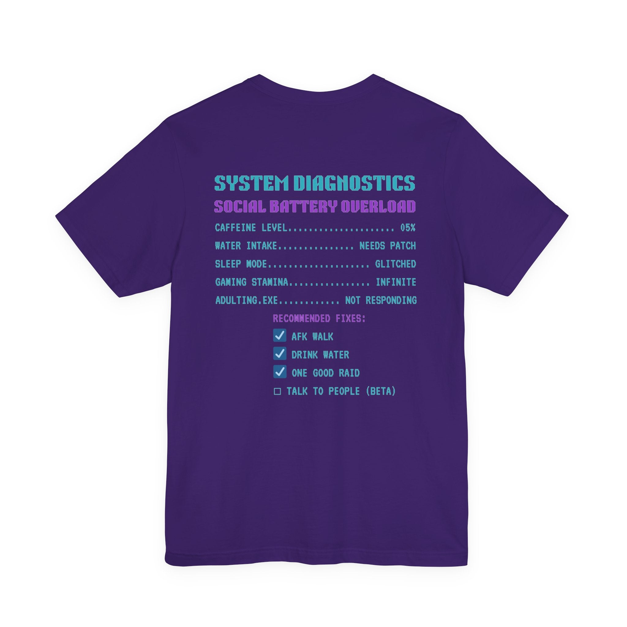 💧 HUMAN.EXE NEEDS WATER Shirt • Hydration Quest Gamer Tee • Retro 80s 90s Video Game T-Shirt • Funny Introvert Gift for Gamers
