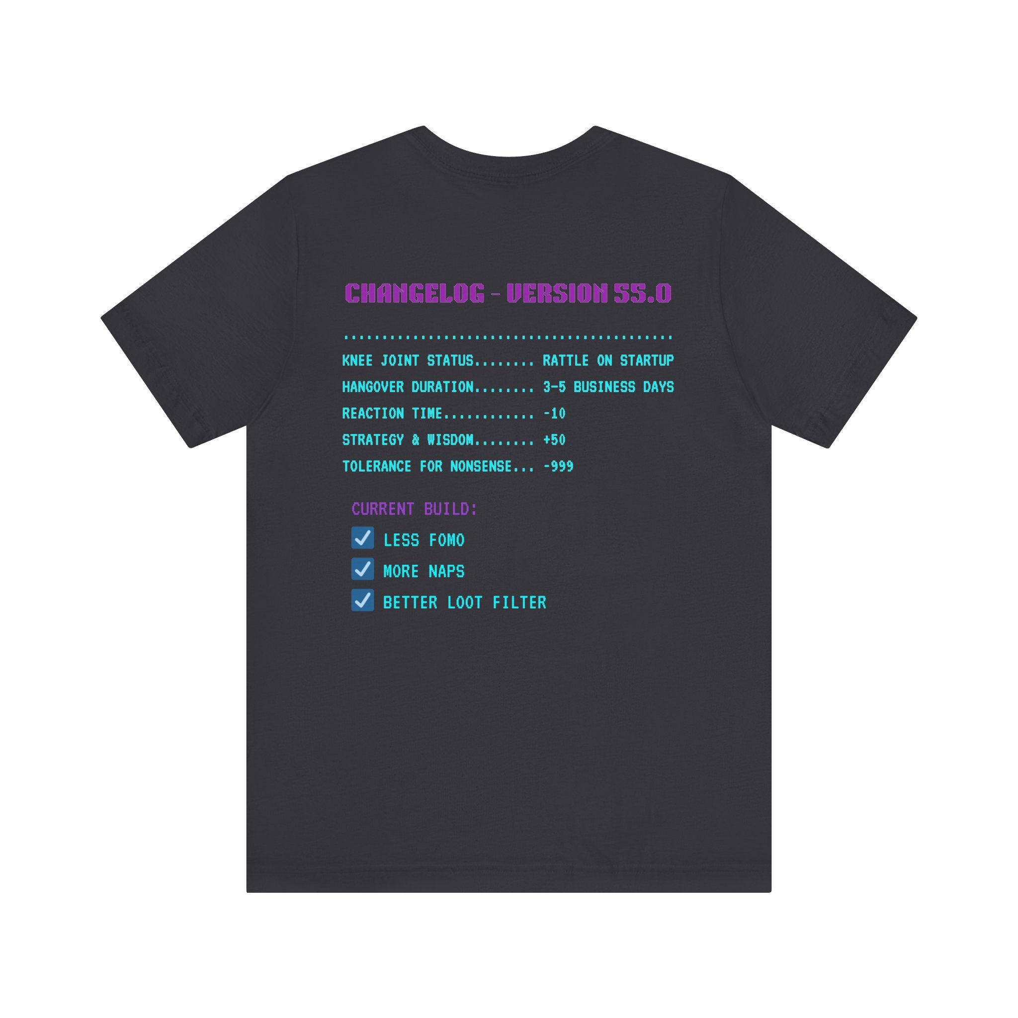 🎮 HUMAN.EXE Patch Notes v55.0 Shirt • Funny 55th Birthday Gamer T-Shirt • Retro Changelog Tee for 80s 90s Gamers • Level 55 Upgrade Gift