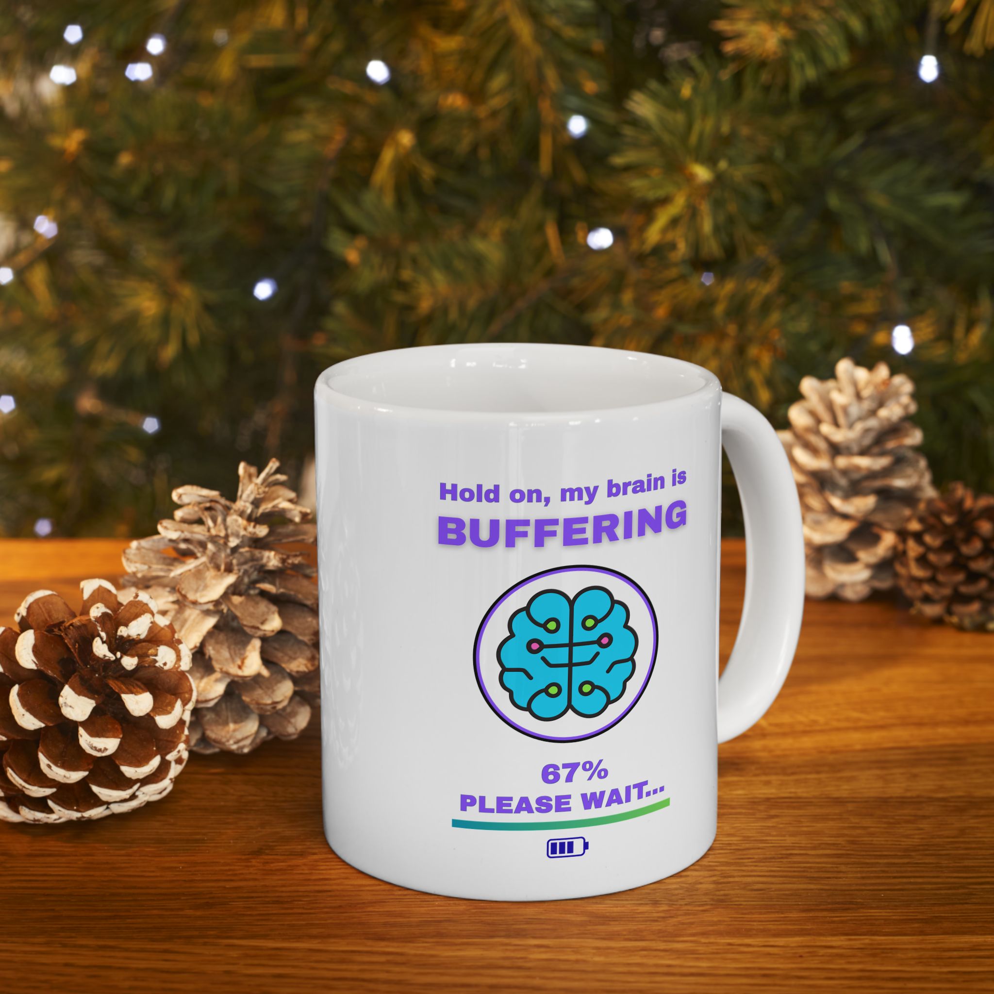 ☕ Brain Buffering Mug • Funny Gamer Coffee Mug • 67% Loading Error • Morning Lag Cup • Mental Health Humor Gift