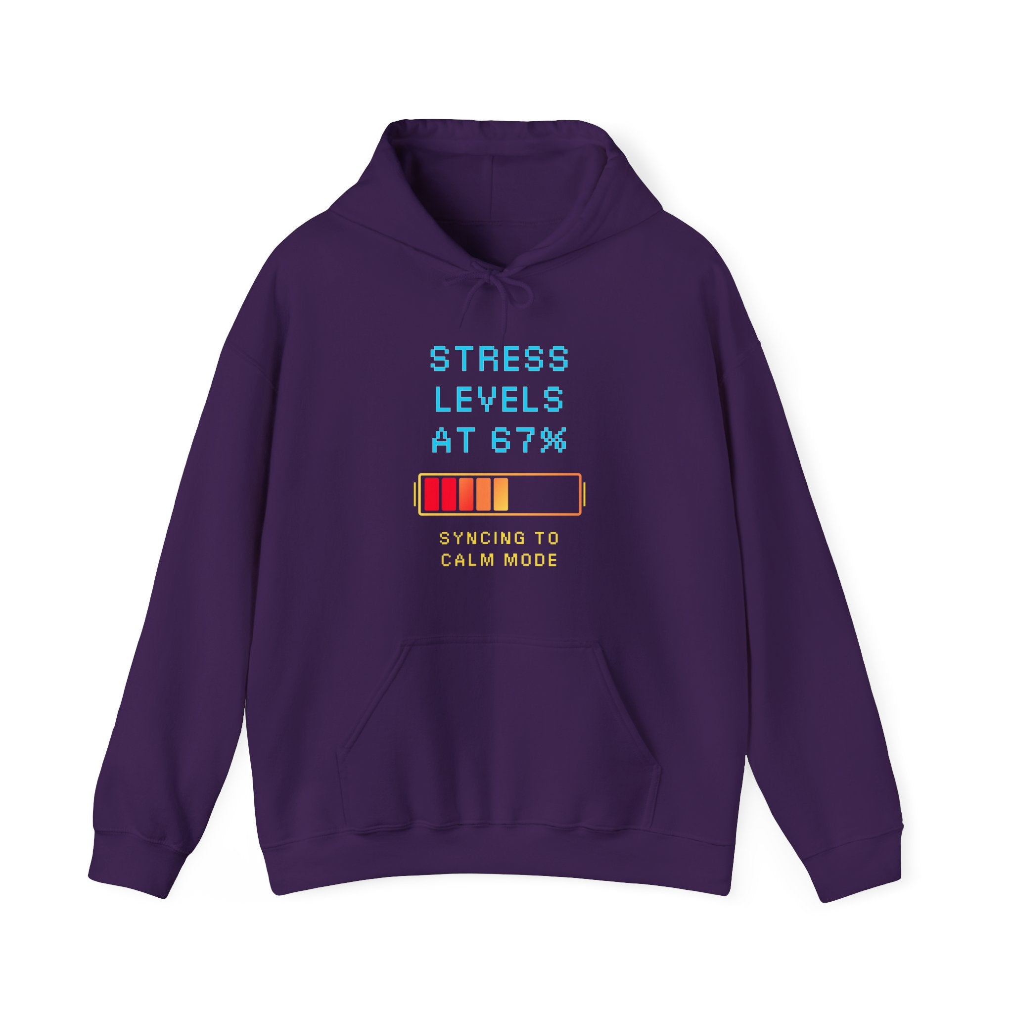 🧠 STRESS LEVELS AT 67% Hoodie • Syncing to Calm Mode Gamer Hoodie • Retro Pixel Mental Health Sweatshirt • Cozy 80s 90s Gamer Gift