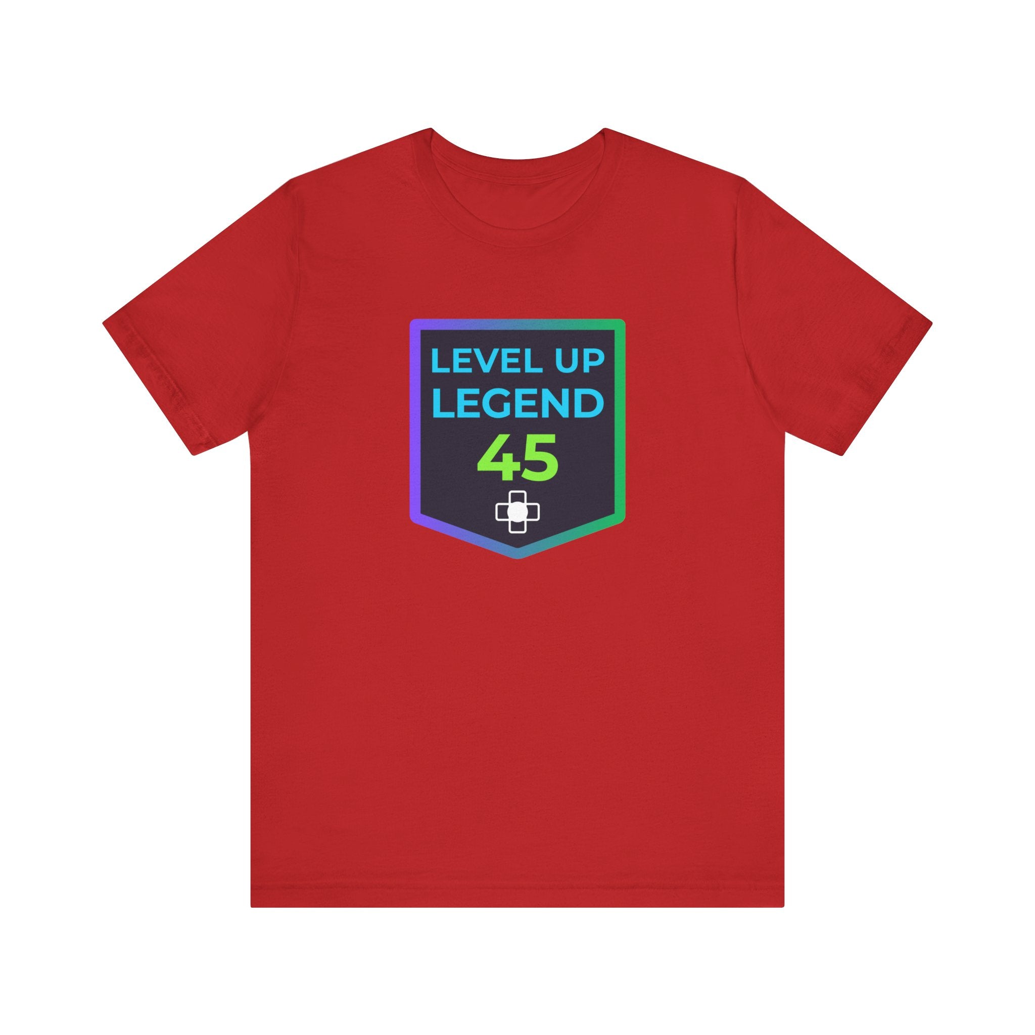 🔥 Level 45 Legend Shirt • Front + Back Design • 45th Birthday Gamer Gift • Retro Gaming Tee • Achievement Badge Design • Milestone Birthday