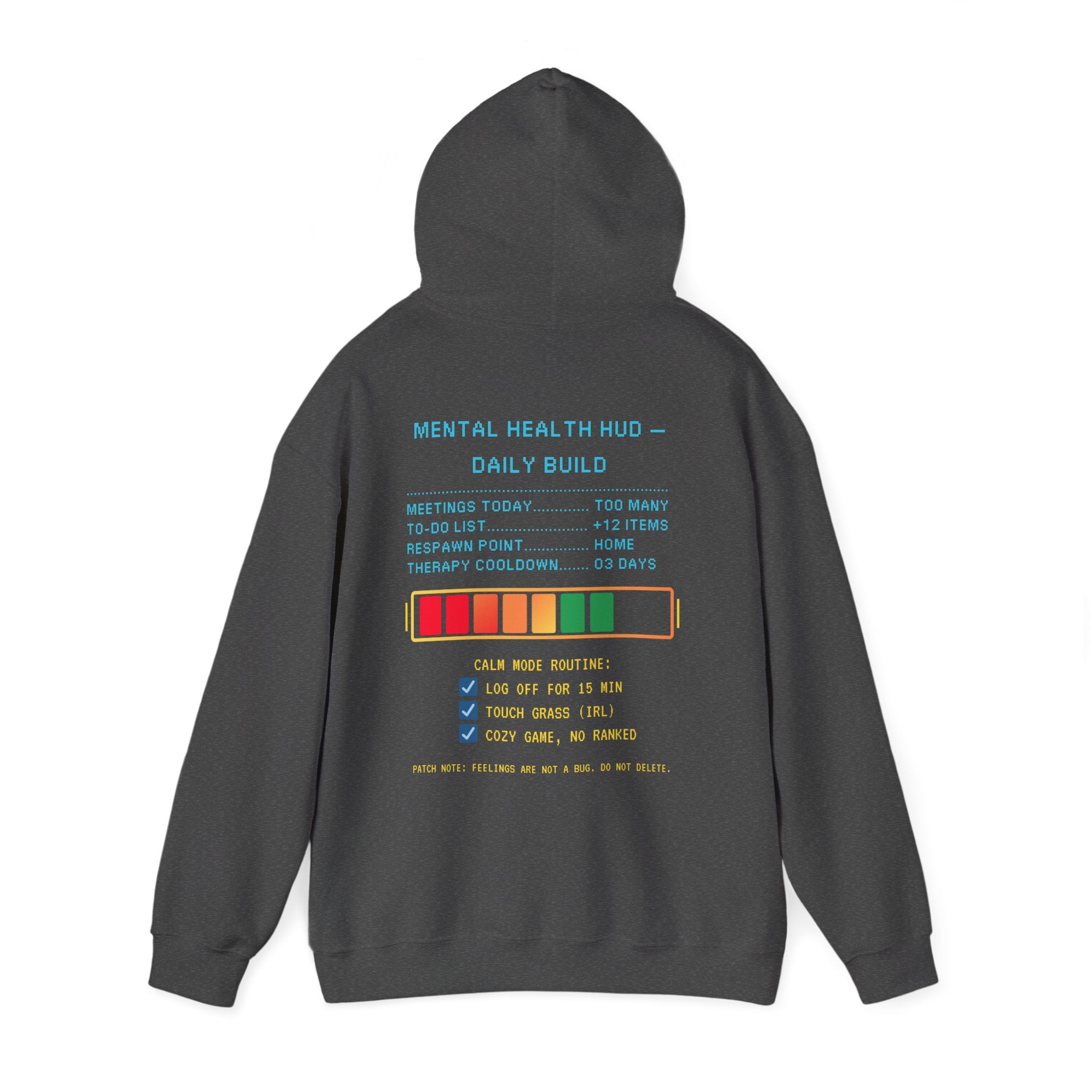 🧠 STRESS LEVELS AT 67% Hoodie • Syncing to Calm Mode Gamer Hoodie • Retro Pixel Mental Health Sweatshirt • Cozy 80s 90s Gamer Gift
