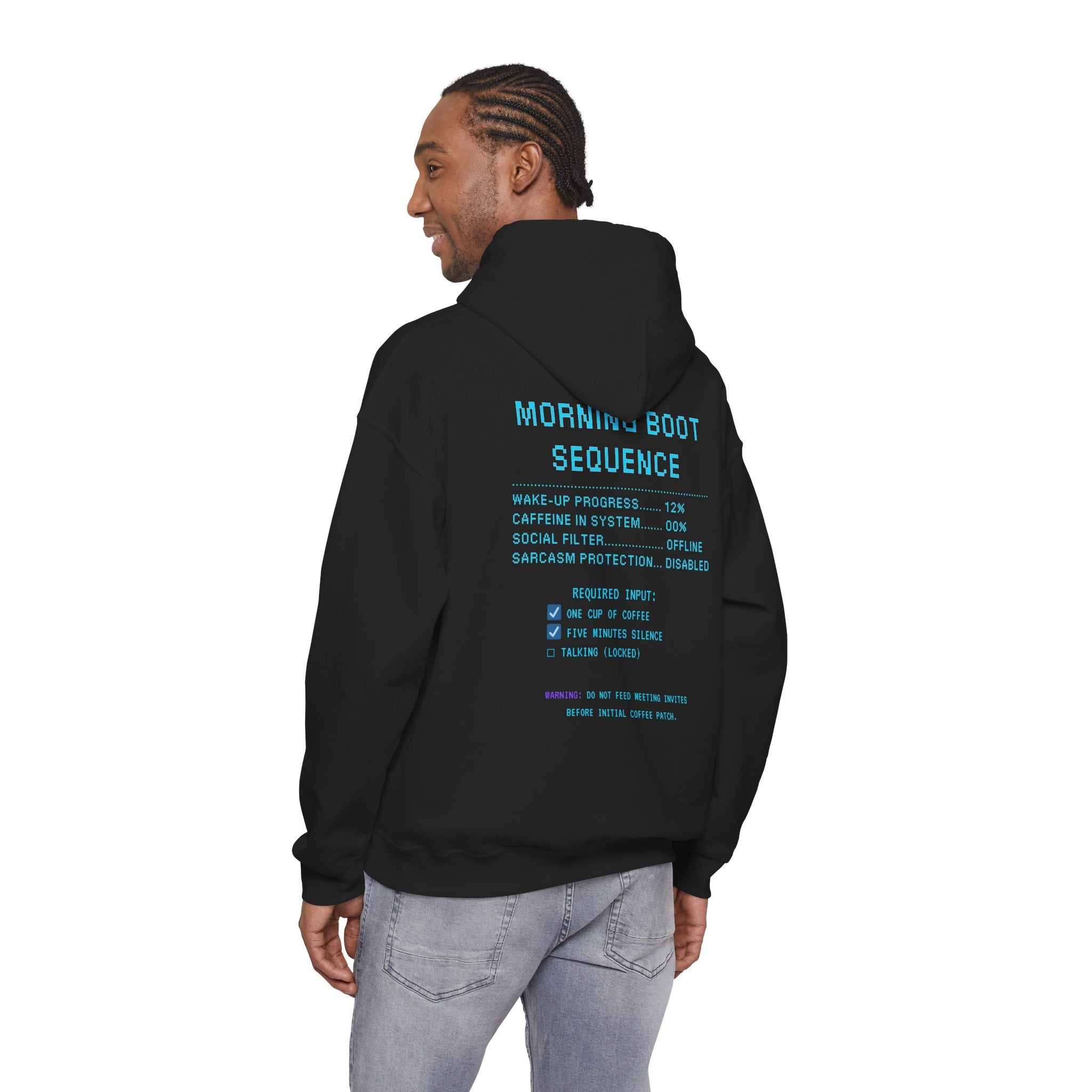 ☕ HUMAN.EXE NEEDS COFFEE Hoodie • Insert Coffee to Respawn Gamer Hoodie • Morning Boot Sequence Pixel Sweatshirt • Cozy Retro Gamer Gift