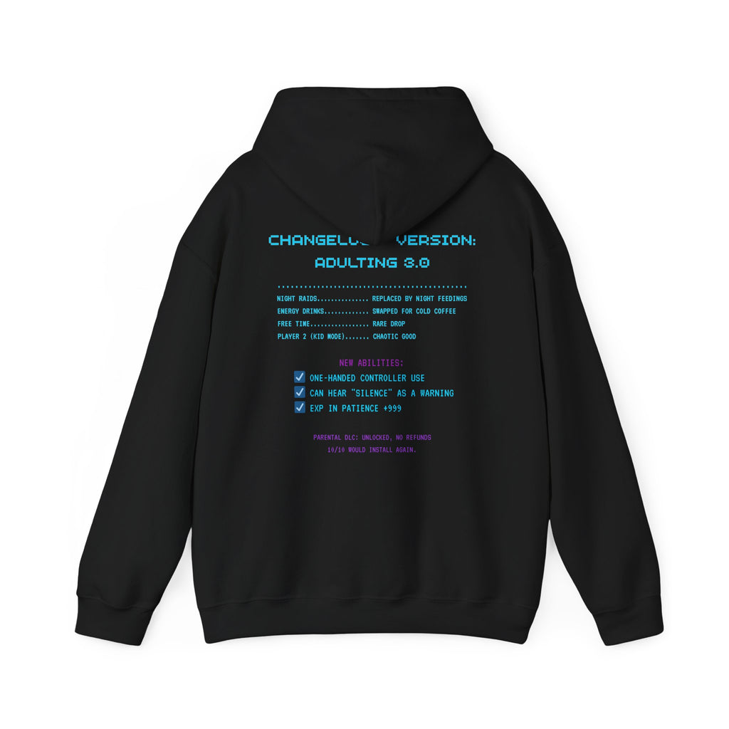 Gamer Parent Patch Notes Hoodie – PARENT.EXE Gamer Edition Sweatshirt (Front & Back Print)