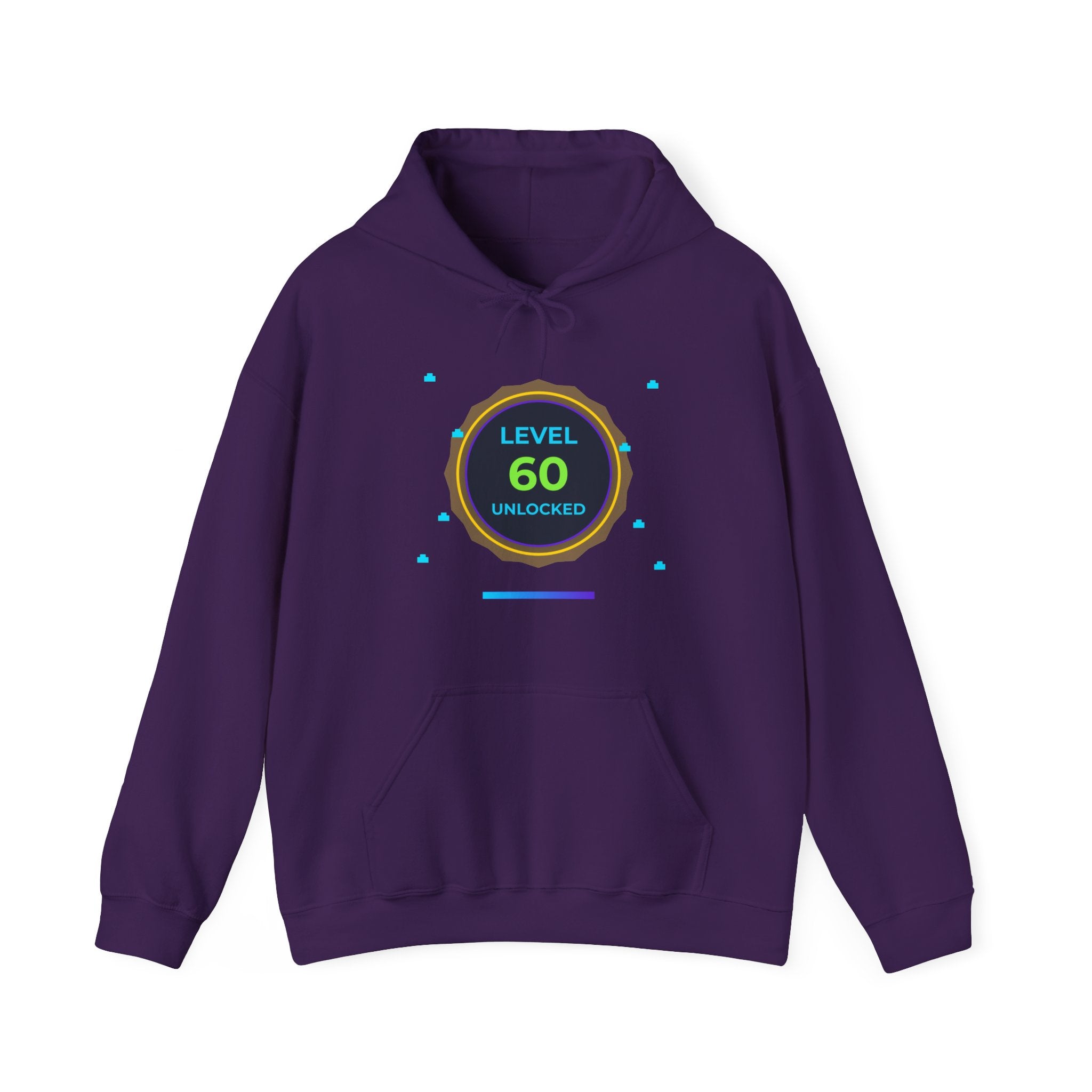 🔥 Level 60 Legend Hoodie • Retro Gamer 60th Birthday Gift • Front + Back Design • Arcade Achievement Hoodie